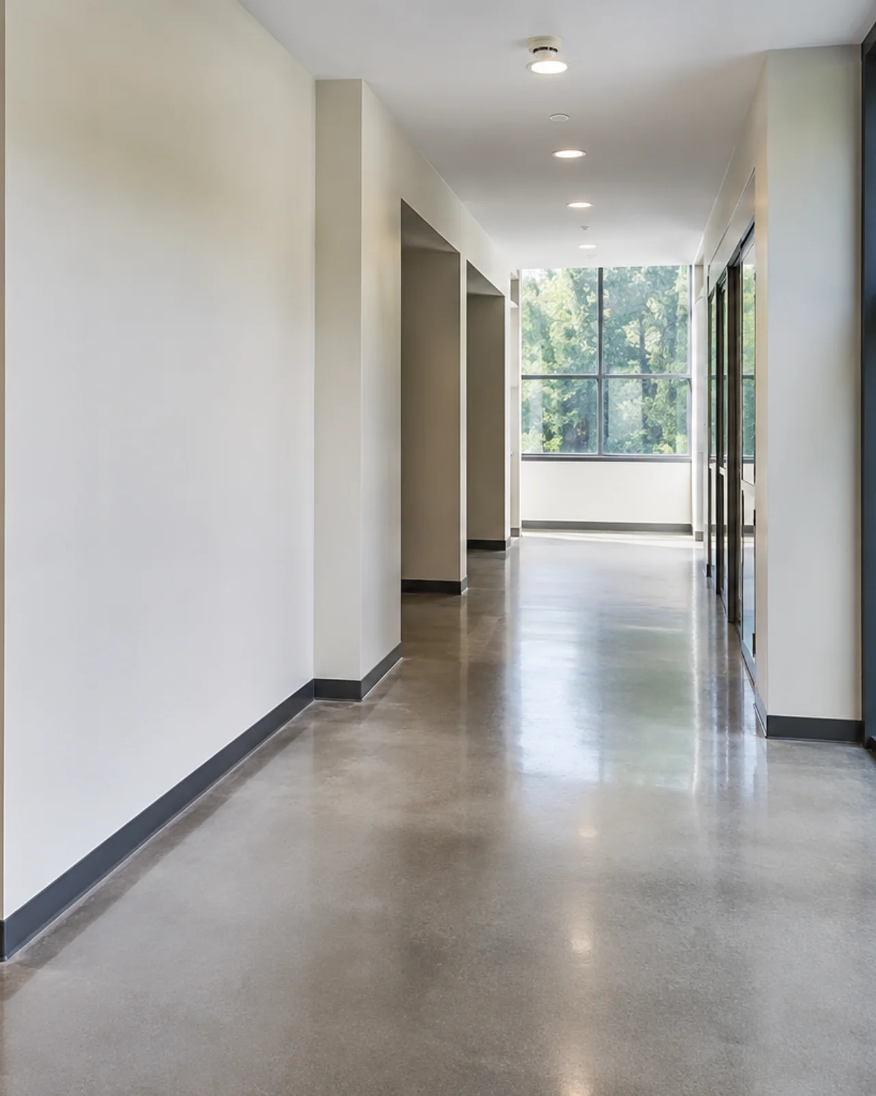 Finished commercial interior prepared for final post-construction walkthrough