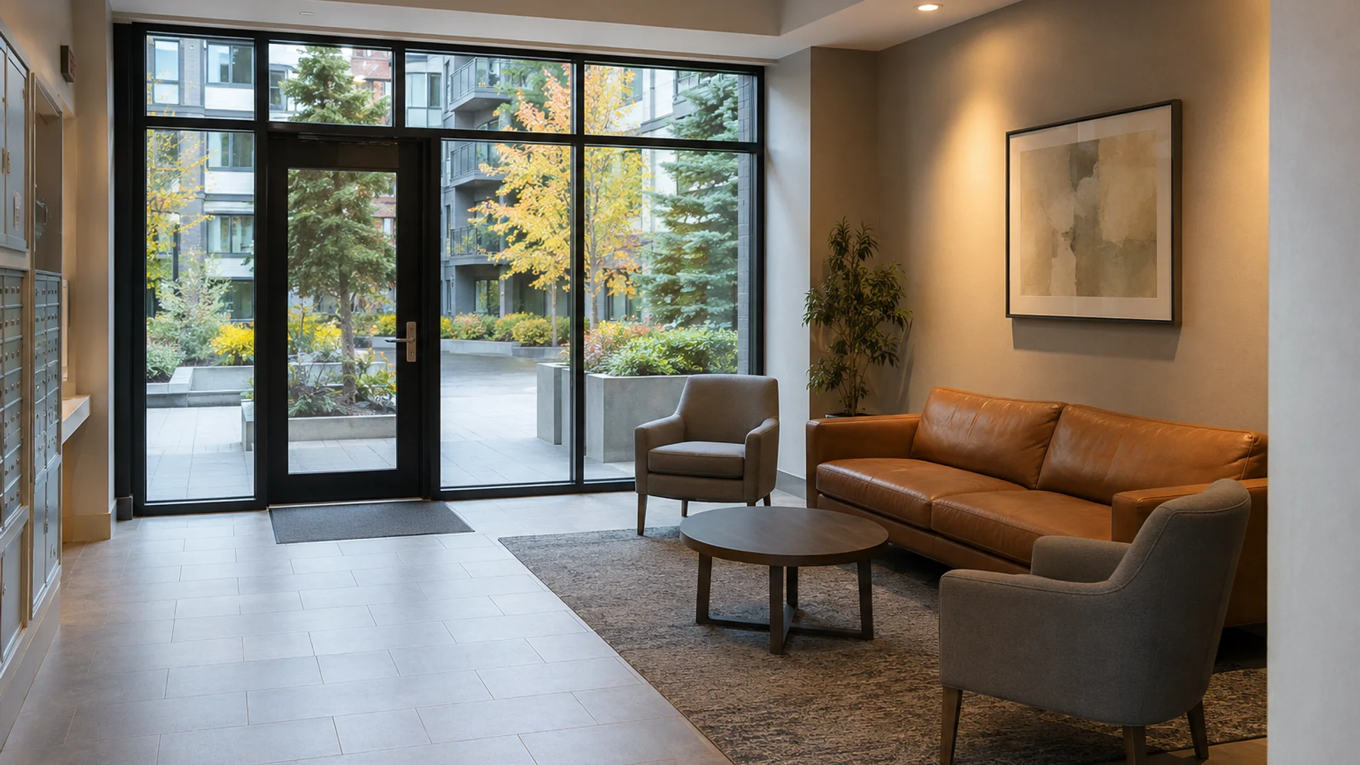 Clean Bellevue multi-family lobby prepared for recurring common-area service